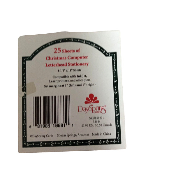 Vintage Christmas Letterhead Stationery O Come Let Us Adore Him Music Notes 90s - Picture 2 of 16